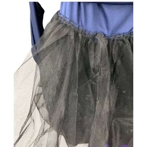 Formal Dark Blue Lace 2 Piece Crop Top Full Maxi Skirt Gown Long Dress Designer - Picture 14 of 15